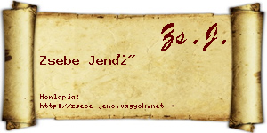 Zsebe Jenő névjegykártya