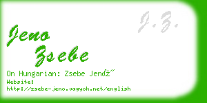 jeno zsebe business card